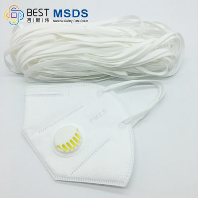 Round Flat Face Mask Elastic Ear Loop Band 3.5MM White Raw Materials