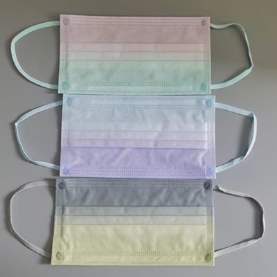 Mặt nạ dùng một lần 3ply Vòng tai đàn hồi đầy màu sắc 3,5 mm 5 mm