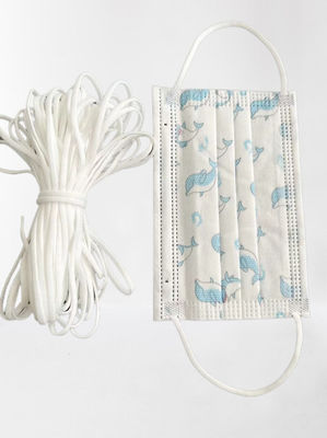 Dây đeo tai đàn hồi có thể điều chỉnh 3,5 mm 5 mm Dây thun polyester cho mặt nạ trẻ em 3 lớp