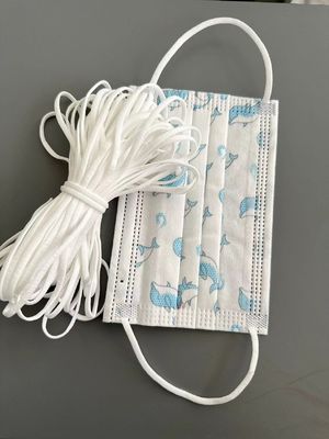 Dây thun dái tai phẳng 2mm 3mm 3.5MM 3/16&quot; Polyester cho mặt nạ 3ply