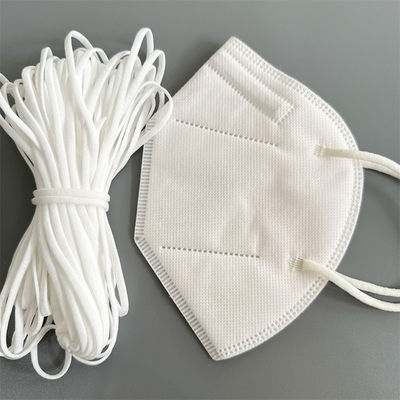 Mặt nạ N95 Dây đeo tai đàn hồi 5 mm 6 mm 6,5 mm 7 mm Polyester Spandex trắng