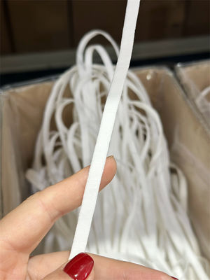 Vòng tai phẳng 6,5mm Polyester Spandex cho mặt nạ N95 màu trắng