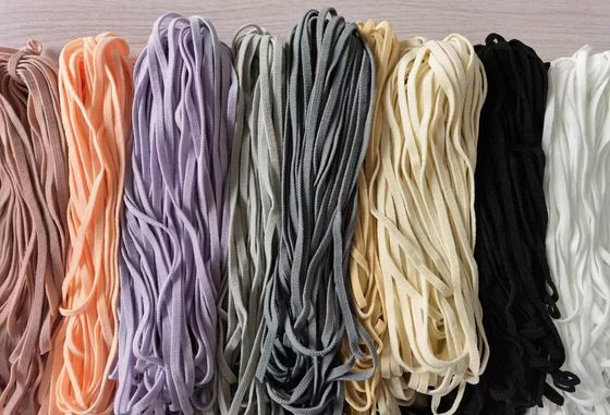 Nhà máy Bán buôn Vòng tai Polyester dùng một lần đàn hồi phẳng màu 4MM 5MM